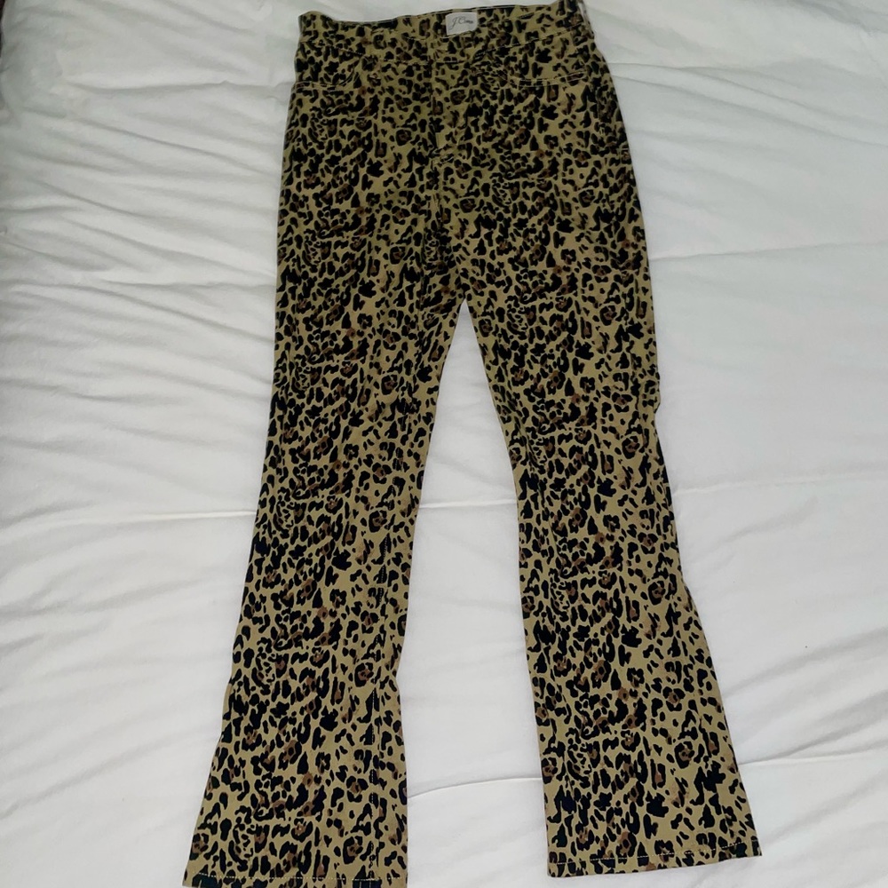 J Crew Cropped Cheetah Pants